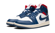 Jordan 1 Mid White French Blue - Gym Red