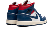 Jordan 1 Mid White French Blue - Gym Red