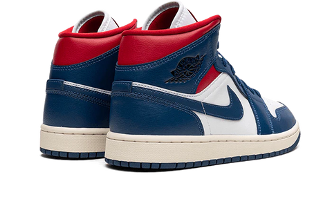 Jordan 1 Mid White French Blue - Gym Red
